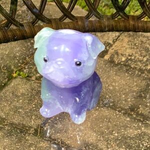FLUORITE HAND CARVED DOG